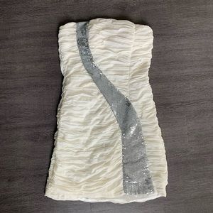 Strapless Off White Cocktail Dress